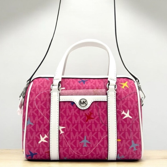 Michael Kors Small Travel Duffle Xbody Bag - Dragonfruit - Picture 2 of 8